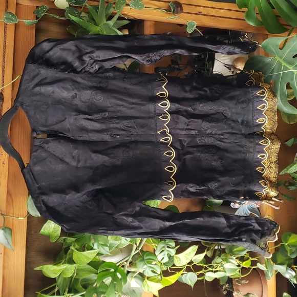 Gorgeous Nataya Black and Gold Blouse Size Small - Picture 6 of 10